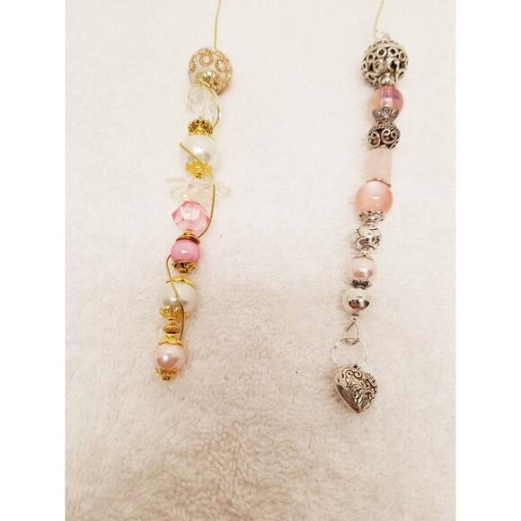 Three pink silver and white Christmas icicle ornaments c23 - Picture 4 of 11